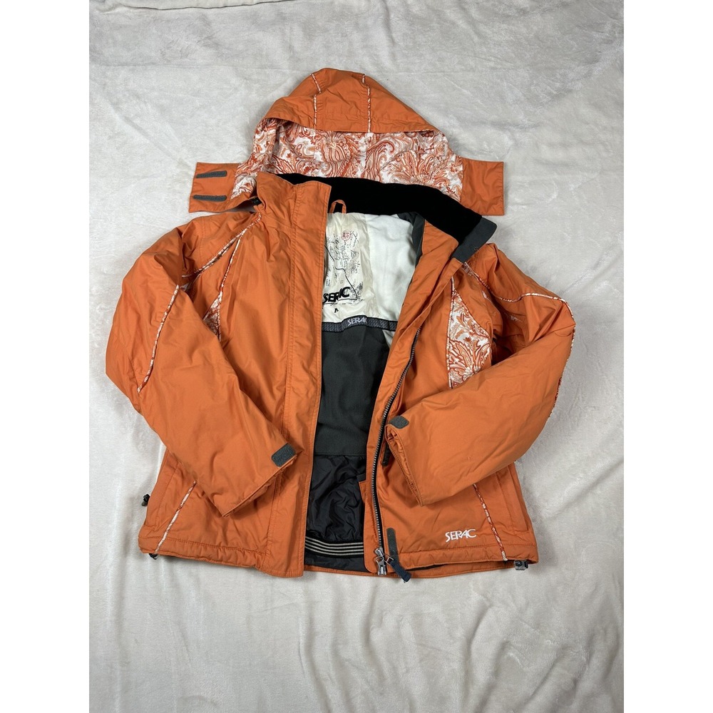 Vintage 80's-90's  SERAC Orange Ski Snow Jacket Women's MEDIUM - Picture 6 of 13